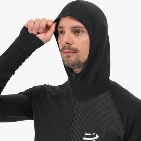 3D Thermo Seamless Hoodie Zip Black Ana dias