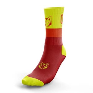 Meia Multi-Sport Cano médio - vermelho/amarelo