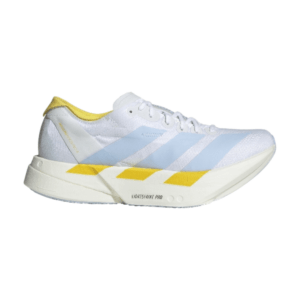 Adizero Adios Pro 4 W –  Branco / Azul / Amarelo