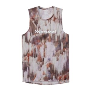 Camisola NNormal Race 2.0 sem mangas castanho-avermelhado branco mulher