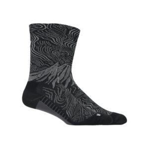 Meias Fujitrail Graphic Crew Sock - Black / Cloud Grey